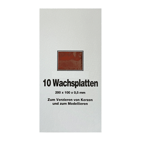 Wachsplatten Mocca, Zengerle, 200 x 100 x 0,5 mm, 10 St.