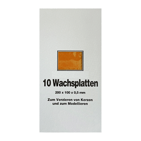 Wachsplatten Naturgelb, Zengerle, 200 x 100 x 0,5 mm, 10 St.