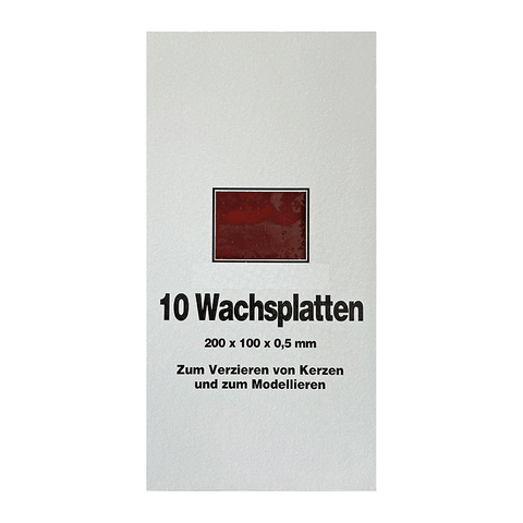Wachsplatten Rotbraun, Zengerle, 200 x 100 x 0,5 mm, 10 St.