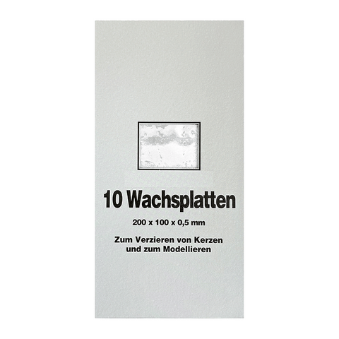Wachsplatten Transparent, Zengerle, 200 x 100 x 0,5 mm, 10 St.