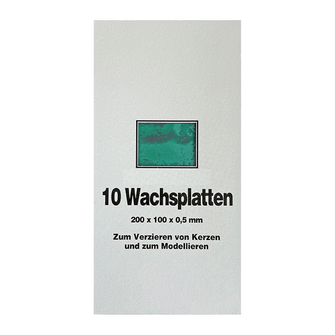 Wachsplatten Türkis, Zengerle, 200 x 100 x 0,5 mm, 10 St.