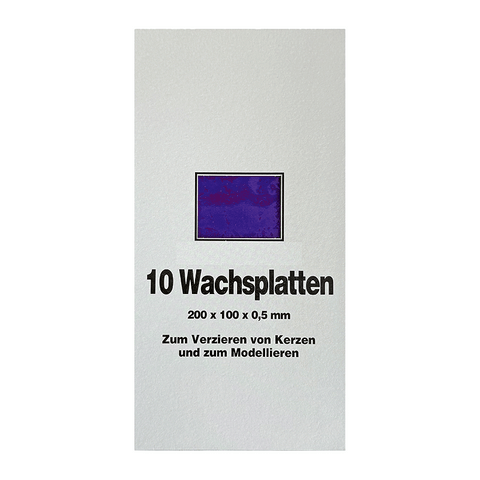 Wachsplatten Ultramarin, Zengerle, 200 x 100 x 0,5 mm, 10 St.