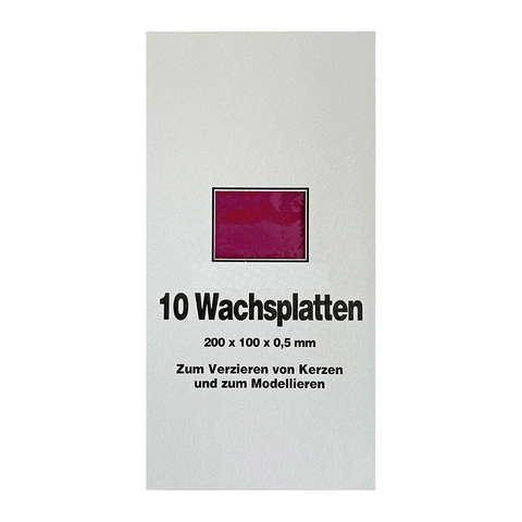 Wachsplatten Weinrot, Zengerle, 200 x 100 x 0,5 mm, 10 St.
