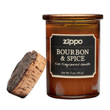 ZIPPO, Duftkerze im Glas, Spirit Candle, Bourbon & Spice, mit Naturkorkdeckel, Brenndauer ca. 35h - luterne.shop