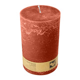 Stumpenkerze aus Paraffin, Rost, Country, 100/150 mm, KERZENFARM HAHN, Brenndauer ca. 88h - luterne.shop