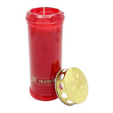 MEMORIAM-Kompositionsöllicht mit Golddeckel, Rot, Nr. 63, AETERNA, Brenndauer ca. 7 Tage, 210/75 mm, Karton mit 12 Stück - luterne.shop