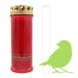 MEMORIAM-Kompositionsöllicht mit Golddeckel, Rot, Nr. 63, AETERNA, Brenndauer ca. 7 Tage, 210/75 mm, Karton mit 12 Stück - luterne.shop