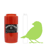 MEMORIAM-Kompositionsöllicht, Rot, Nr. 73, AETERNA, 30% Ölgehalt, Brenndauer ca. 6 Tage, 136/68 mm, Karton mit 20 Stück - luterne.shop