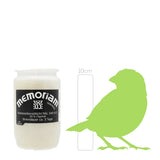 MEMORIAM-Kompositionsöllicht, Weiß, Nr. 333, AETERNA, 30% Ölgehalt, Brenndauer ca. 3 Tage, 95/58 mm, Karton mit 20 Stück - luterne.shop
