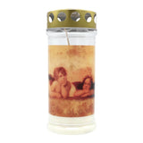 MEMORIAM-Motivkerze „Engel", Nr. 410, AETERNA, mit Golddeckel, 75/170 mm, 30% Ölgehalt, Brenndauer 4 Tage, Lieferumfang 3 Stück, Grabkerzen - luterne.shop