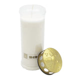 MEMORIAM-Kompositionsöllicht mit Golddeckel, Weiß, Nr. 633, AETERNA, Brenndauer ca. 7 Tage, 210/75 mm, Karton mit 12 Stück - luterne.shop