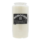 MEMORIAM-Kompositionsöllicht, Weiß, Nr. 733, AETERNA, 30% Ölgehalt, Brenndauer ca. 6 Tage, 136/68 mm, Karton mit 20 Stück - luterne.shop