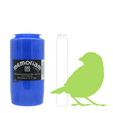 MEMORIAM-Kompositionsöllicht, Blau, Nr. 736, AETERNA, 30% Ölgehalt, Brenndauer ca. 6 Tage, 136/68 mm, Karton mit 20 Stück - luterne.shop