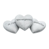 Polyresin-Herzen mit Trauerspruch und Stecker, 3er-Set, Grabschmuck, Grabdekoration - luterne.shop