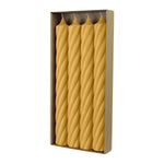 RUSTIC TWIST Stabkerzen Senf, 250/28 mm, mit Zapfenfuß, WENZEL, Brenndauer 16h, 4 St.
