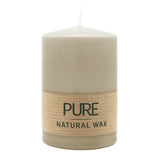 100% PURE, NATURAL WAX, Stumpenkerze, Sahara, WENZEL, 90/60 mm, Brenndauer ca. 25h, 100% plastikfrei - luterne.shop