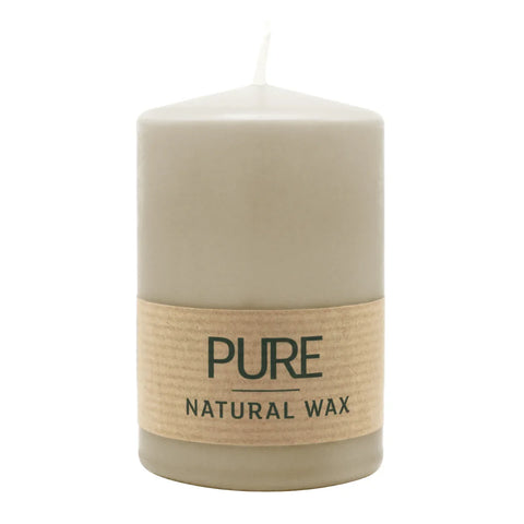 100% PURE, NATURAL WAX, Stumpenkerze, Sahara, WENZEL, 90/60 mm, Brenndauer ca. 25h, 100% plastikfrei - luterne.shop