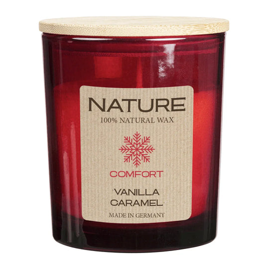NATURE Duftkerze im Glas, Vanilla Caramel, WENZEL, 85/70 mm, Brenndauer ca. 28h