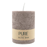 100% PURE, OLIVE WAX, vegane Stumpenkerze, Siena, WENZEL, 90/70 mm, Brenndauer ca. 40h - luterne.shop