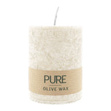 100% PURE, OLIVE WAX, vegane Stumpenkerze, Sahara, WENZEL, 90/70 mm, Brenndauer ca. 40h - luterne.shop