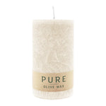 PURE OLIVE WAX, Sahara, vegane Stumpenkerze, WENZEL, 130/70 mm, Brenndauer ca. 47h