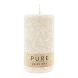 100% PURE, OLIVE WAX, vegane Stumpenkerze, Sahara, WENZEL, 130/70 mm, Brenndauer ca. 59h - luterne.shop