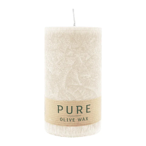 100% PURE, OLIVE WAX, vegane Stumpenkerze, Sahara, WENZEL, 130/70 mm, Brenndauer ca. 59h - luterne.shop