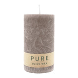 100% PURE, OLIVE WAX, vegane Stumpenkerze, Siena, WENZEL, 130/70 mm, Brenndauer ca. 59h - luterne.shop