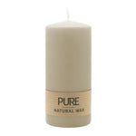 PURE NATURAL WAX, Sahara, Stumpenkerze, WENZEL, 130/60 mm, Brenndauer ca. 40h, 100% plastikfrei