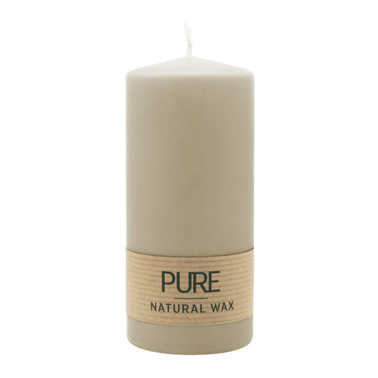 PURE NATURAL WAX, Sahara, Stumpenkerze, WENZEL, 130/60 mm, Brenndauer ca. 40h, 100% plastikfrei