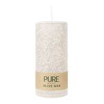 PURE OLIVE WAX, Sahara, vegane Stumpenkerze, WENZEL, 130/60 mm, Brenndauer ca. 40h