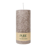 100% PURE, OLIVE WAX, vegane Stumpenkerze, Siena, WENZEL, 130/60 mm, Brenndauer ca. 40h - luterne.shop