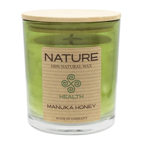 NATURE HEALTH, Duftkerze im Glas, Manuka Honey, 100% NATURAL WAX, 85/70 mm, Brenndauer ca. 25h - luterne.shop