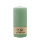 100% PURE, NATURAL WAX, Stumpenkerze, Smaragd, WENZEL, 130/60 mm, Brenndauer ca. 41h, 100% plastikfrei - luterne.shop