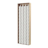 Stabkerzen aus Paraffin, RUSTIC TWIST, 350/28 mm, Wollweiß, WENZEL, Brenndauer ca. 20h, 4 Stück pro Verpackung - luterne.shop