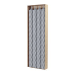 RUSTIC TWIST-Stabkerzen Silbergrau, WENZEL, 350/28 mm, Brenndauer ca. 23h, 4 Stück