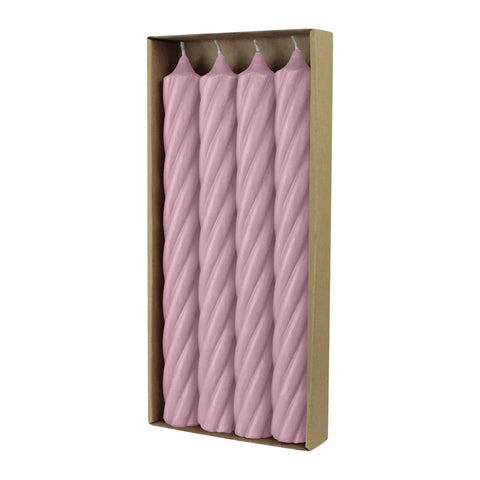 RUSTIC TWIST Stabkerzen Antikrosa, 250/28 mm, WENZEL, 16h, 4 St.