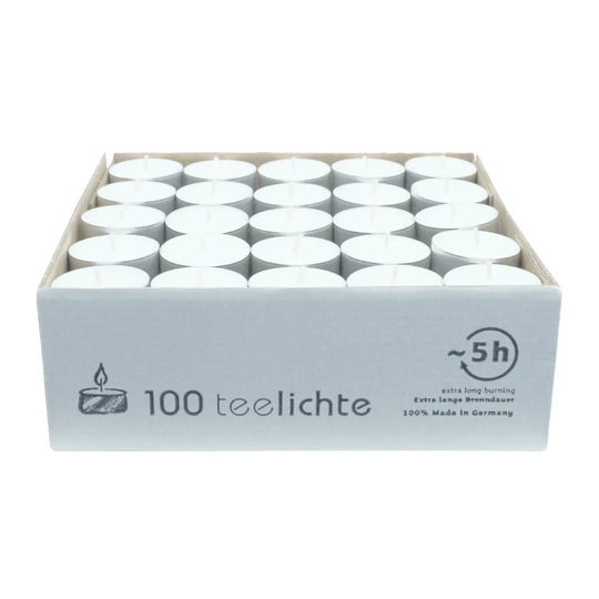 Teelichter, WENZEL, 18/38 mm, mit Aluminiumhülle, Brenndauer ca. 5h, 100 Stück