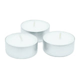 Teelichter, weiß, WENZEL, 18/38 mm, mit Aluminiumhülle, Brenndauer ca. 5h, 100 Stück - luterne.shop