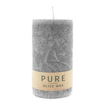PURE OLIVE WAX, Anthrazit, vegane Stumpenkerze, WENZEL, 130/70 mm, Brenndauer ca. 47h