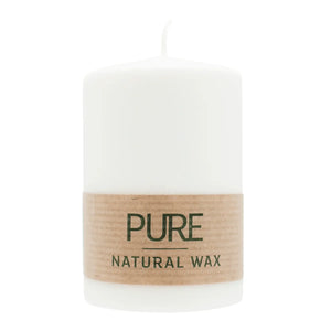 PURE NATURAL WAX, Natural, Stumpenkerze, WENZEL, 90/60 mm, Brenndauer ca. 26h, 100% plastikfrei