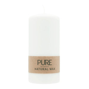 PURE Stumpenkerze Natural, 130/60 mm, WENZEL, Brenndauer 40h, plastikfrei, selbstverlöschend
