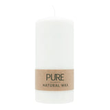 100% PURE, NATURAL WAX, Stumpenkerze, Natural, WENZEL, 130/60 mm, Brenndauer ca. 41h, 100% plastikfrei - luterne.shop