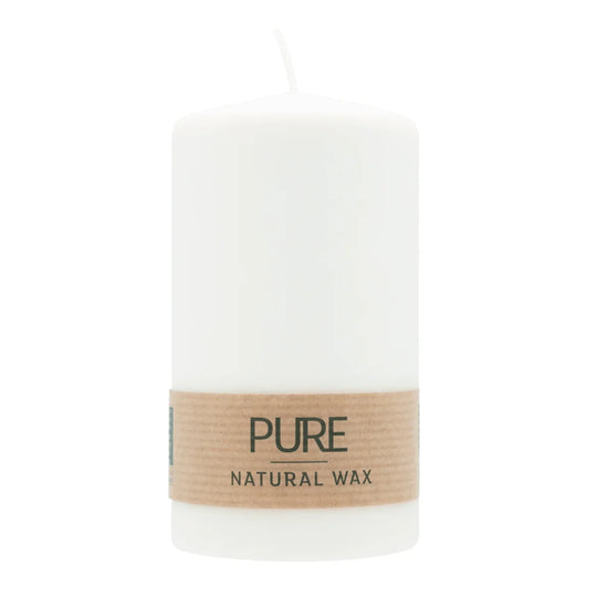 PURE NATURAL WAX, Natural, Stumpenkerze, WENZEL, 130/70 mm, Brenndauer ca. 47h, 100% plastikfrei