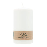 100% PURE, NATURAL WAX, Stumpenkerze, Natural, WENZEL, 130/70 mm, Brenndauer ca. 52h, 100% plastikfrei - luterne.shop