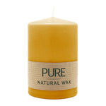 PURE NATURAL WAX, Natur, Stumpenkerze, WENZEL, 90/60 mm, Brenndauer ca. 26h, 100% plastikfrei