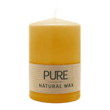 100% PURE, NATURAL WAX, Stumpenkerze, Pastellgelb, WENZEL, 90/60 mm, Brenndauer ca. 25h, 100% plastikfrei - luterne.shop
