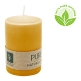 100% PURE, NATURAL WAX, Stumpenkerze, Pastellgelb, WENZEL, 90/60 mm, Brenndauer ca. 25h, 100% plastikfrei - luterne.shop