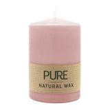 100% PURE, NATURAL WAX, Stumpenkerze, Antikrosa, WENZEL, 90/60 mm, Brenndauer ca. 25h, 100% plastikfrei - luterne.shop