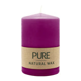 100% PURE, NATURAL WAX, Stumpenkerze, Erika, WENZEL, 90/60 mm, Brenndauer ca. 25h, 100% plastikfrei - luterne.shop